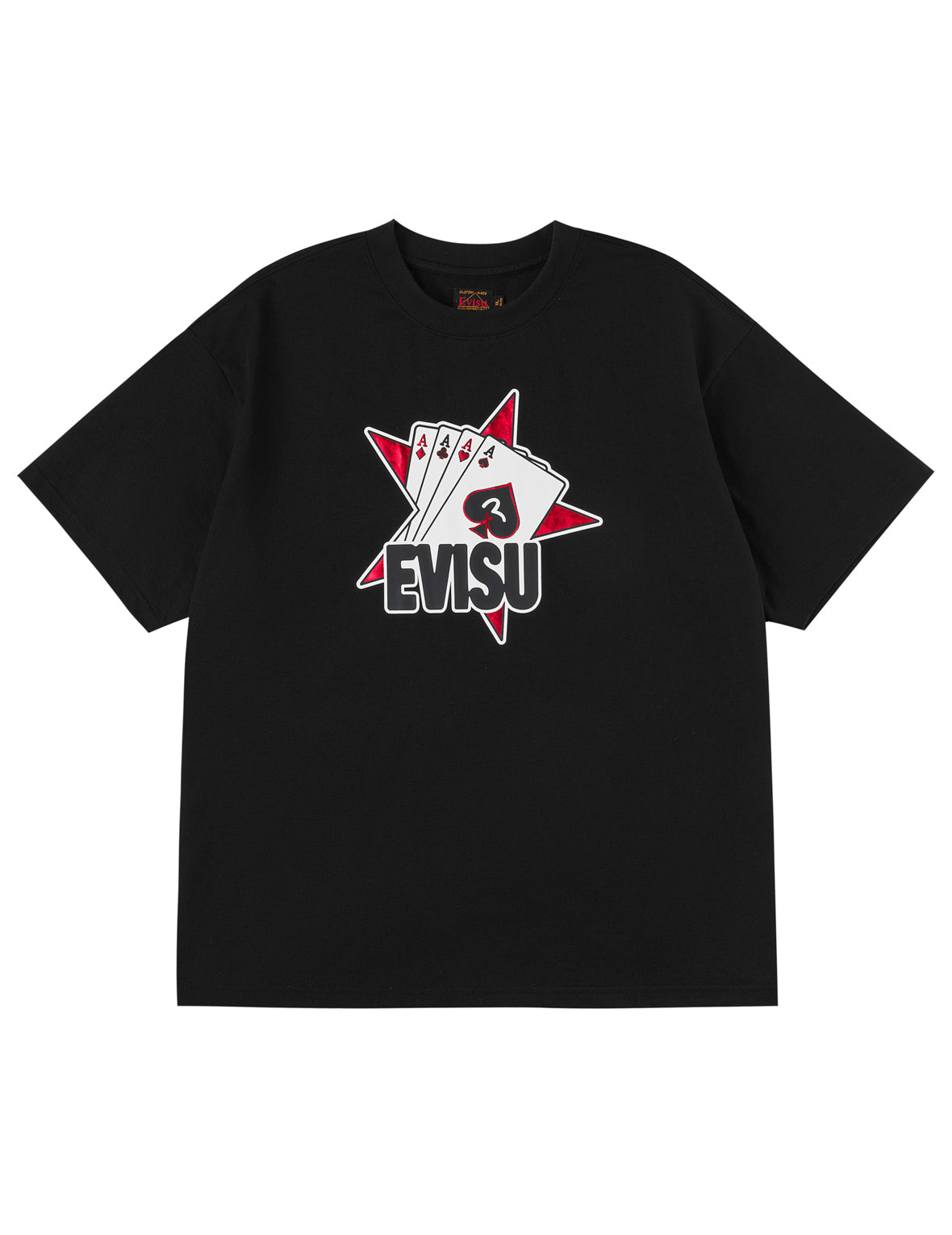 ポーカーエースとフロックドスター Tシャツ - ブラック